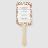 Éventail Programme de mariage floral abstrait oiseaux milie (Dos)