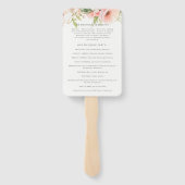 Éventail Programme de mariage floral Aquarelle (Dos)