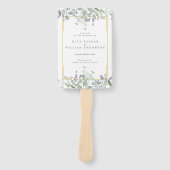 Éventail Programme de mariage floral aquarelle de verdure (Devant)