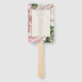 Éventail Programme de mariage floral aquarelle rose poudré (Dos)