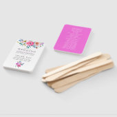 Éventail Programme de mariage floral aquarelle rose vif (Non-assemblé)