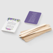 Éventail Programme de mariage floral aquarelle Ultra Violet (Non-assemblé)
