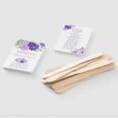 Éventail Programme de mariage floral aquarelle ultra violet (Non-assemblé)
