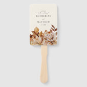 Éventail Programme de mariage floral automnal élégant aux t (Devant)