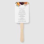 Éventail Programme de mariage floral automnal rustique (Dos)