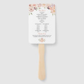 Éventail Programme de mariage floral blanc Rose moderne (Dos)