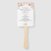 Éventail Programme de mariage floral blanc Rose moderne (Devant)
