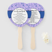 Éventail Programme de mariage floral bleu et Lilac (Devant et derrière)