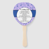 Éventail Programme de mariage floral bleu et Lilac (Dos)