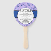 Éventail Programme de mariage floral bleu et Lilac (Devant)