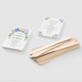 Éventail Programme de mariage floral bleu et rose Dusty (Non-assemblé)