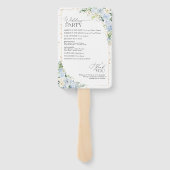 Éventail Programme de mariage floral bleu poussiéreux éléga (Dos)