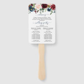 Éventail Programme de mariage floral Blush Blue Navy de Bou (Dos)