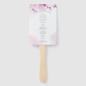 Éventail Programme de mariage floral bohème moderne rose pâ (Dos)