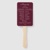 Éventail Programme de mariage floral bohème Ventilateurs à  (Dos)