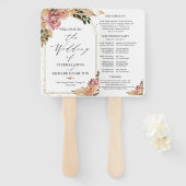 Éventail Programme de mariage floral boho Couleurs neutres (Devant et derrière)