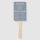 Éventail Programme de mariage floral Boho Eucalyptus Bleu (Dos)