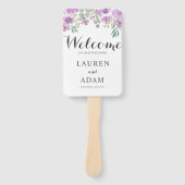 Éventail Programme de mariage floral Boho Eucalyptus Rose (Devant)