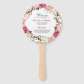Éventail Programme de mariage floral Boho moderne (Devant)