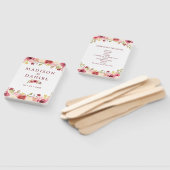 Éventail Programme de mariage floral bordeaux (Non-assemblé)