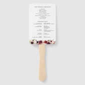 Éventail Programme de mariage floral bordeaux et roux (Dos)
