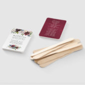Éventail Programme de mariage floral Bourgogne et Navy (Non-assemblé)