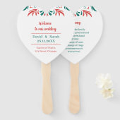 Éventail Programme de mariage floral coloré (Devant et derrière)