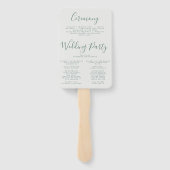 Éventail Programme de mariage floral d'aquarelle brillante (Dos)