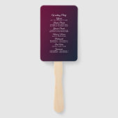 Éventail Programme de mariage floral de Bourgogne (Dos)