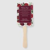 Éventail Programme de mariage floral de Bourgogne moderne (Dos)