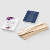 Éventail Programme de mariage floral de la prune et de la m (Non-assemblé)