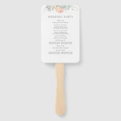 Éventail Programme de mariage floral de pêche (Dos)