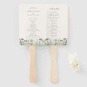 Éventail Programme de mariage floral de prairie sauvage (Devant et derrière)