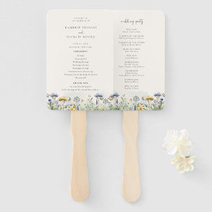 Éventail Programme de mariage floral de prairie sauvage