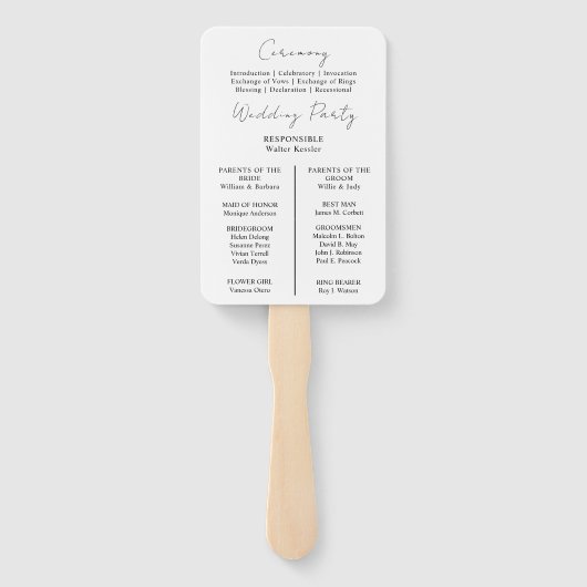 Éventail Programme de mariage floral de printemps Ventilate (Dos)