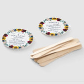 Éventail Programme de mariage floral de tournesol vert (Non-assemblé)