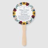 Éventail Programme de mariage floral de tournesol vert (Devant)