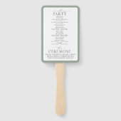 Éventail Programme de mariage floral de verdure botanique (Dos)