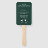 Éventail Programme de mariage floral d'eucalyptus à la verd (Dos)