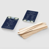 Éventail Programme de mariage floral d'hydrangea bleu marin (Non-assemblé)