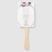 Éventail Programme de mariage floral d'ivoire de Bourgogne  (Devant)