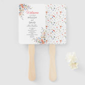Éventail Programme de mariage floral élégant (Devant et derrière)