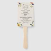 Éventail Programme de mariage floral élégant (Dos)