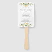 Éventail Programme de mariage floral élégant simple (Devant)