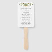 Éventail Programme de mariage floral élégant simple (Dos)