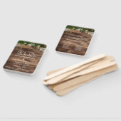 Éventail Programme de mariage floral en bois de grange rust (Non-assemblé)