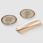 Éventail Programme de mariage floral en bois Fleurs Ventila (Non-assemblé)