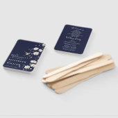 Éventail Programme de mariage floral en chinoiserie bleu ma (Non-assemblé)