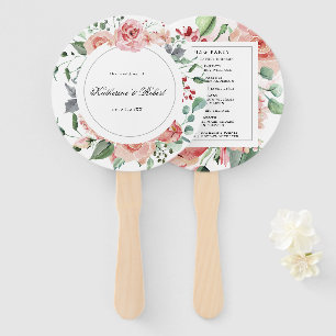 Éventail Programme de mariage floral en fleurs de minuit Ve
