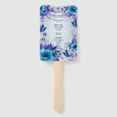 Éventail Programme De Mariage Floral Et Papillon Bleu (Dos)